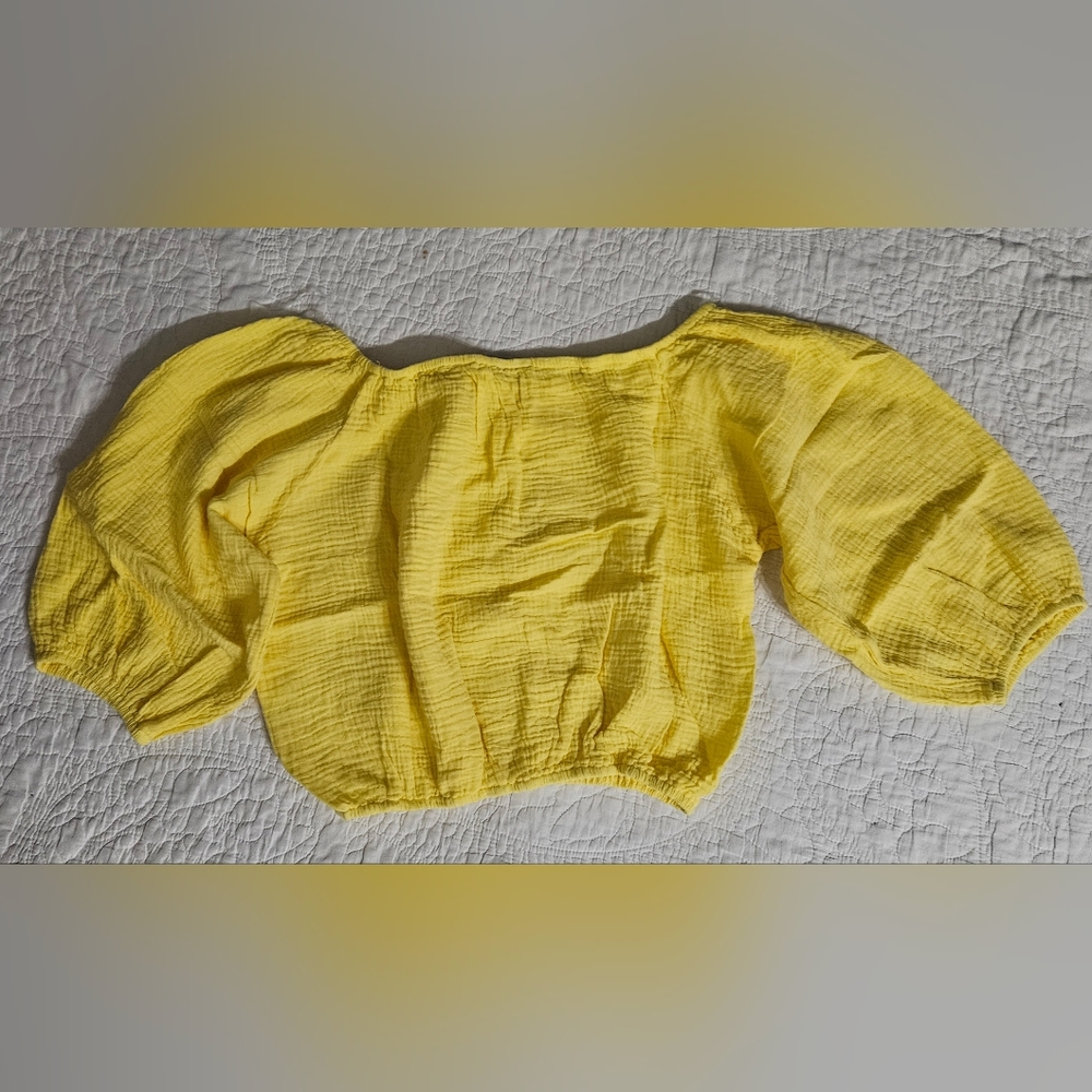 Bobi los angeles elastic boatneck top  yellow NWT - Picture 2 of 3
